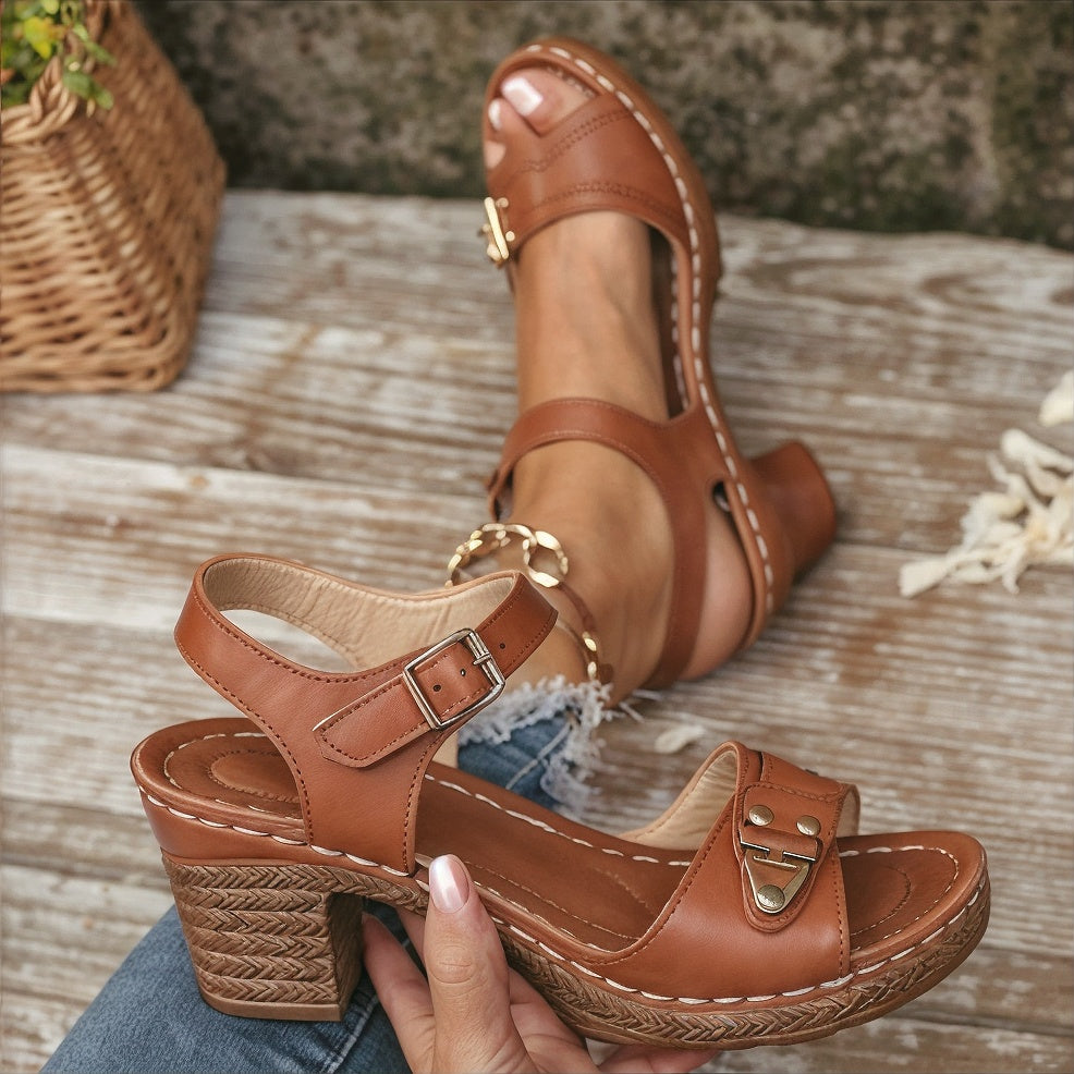 Brooke – Ultrawygodna Ortopedyczna Sandały na Słupku