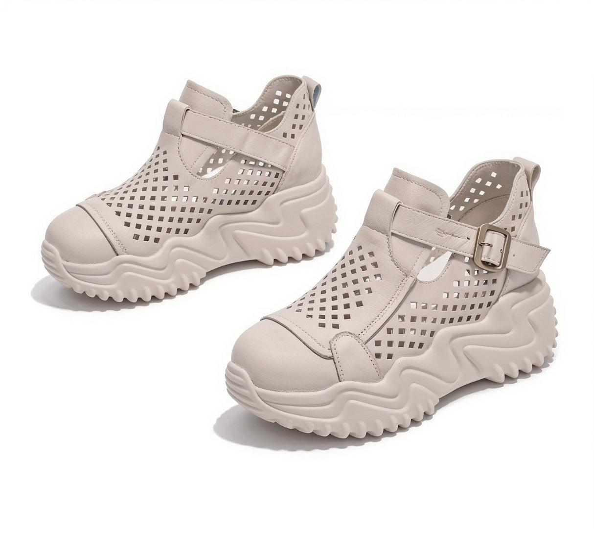 Elena – Niezwykle Wygodne Ortopedyczne Buty z Ażurową Cholewką i Grubą Podeszwą