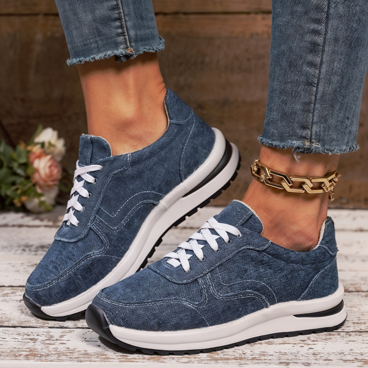 Virginia – Niezwykle Wygodne Ortopedyczne Sneakersy z Grubą Podeszwą dla Całodziennego Wsparcia