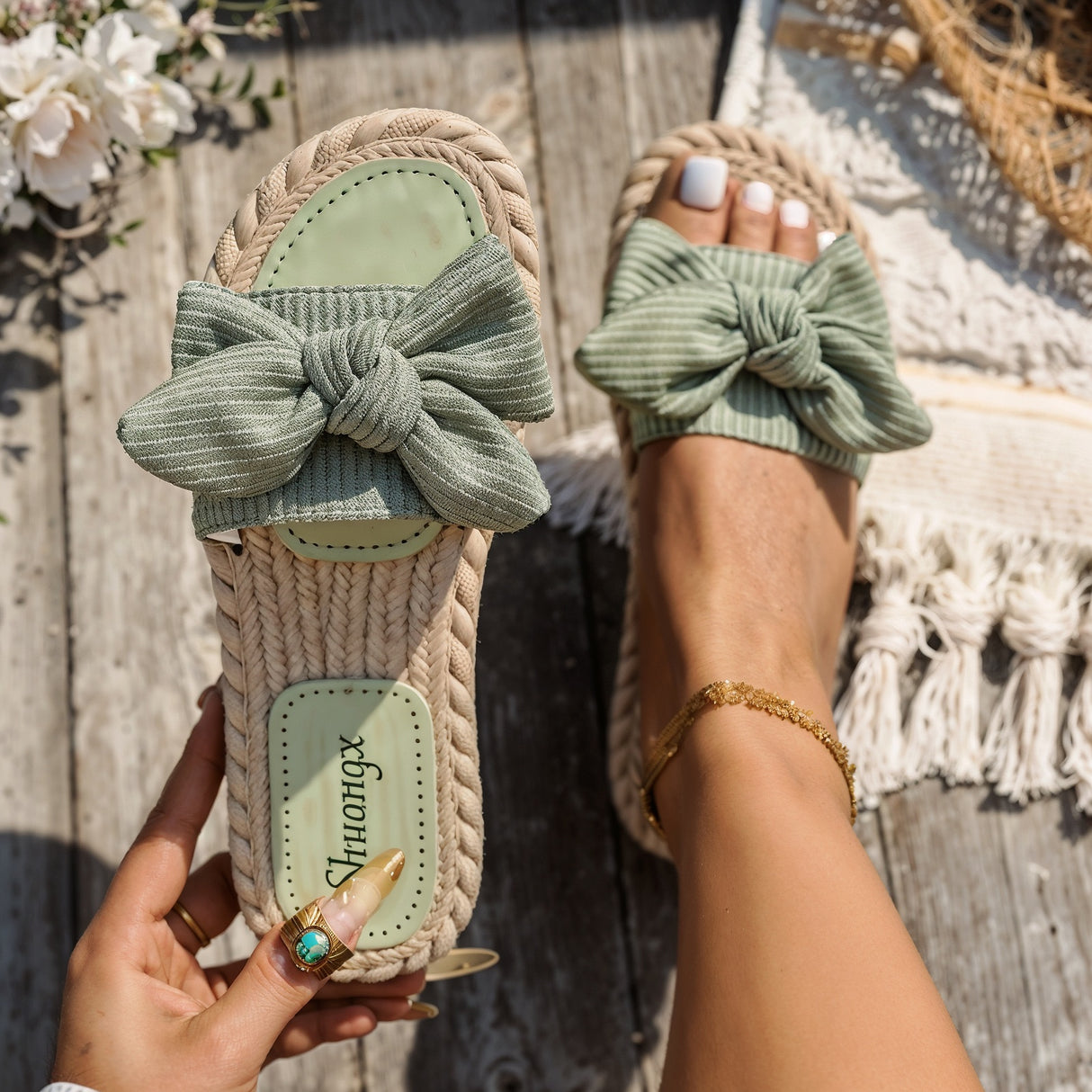 Diana – Ultra Wygodne Ortopedyczne Płaskie Sandały z Kokardą