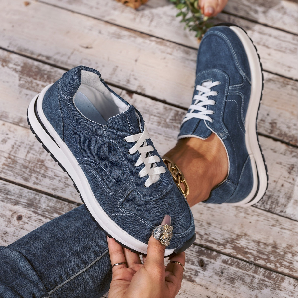 Virginia – Niezwykle Wygodne Ortopedyczne Sneakersy z Grubą Podeszwą dla Całodziennego Wsparcia