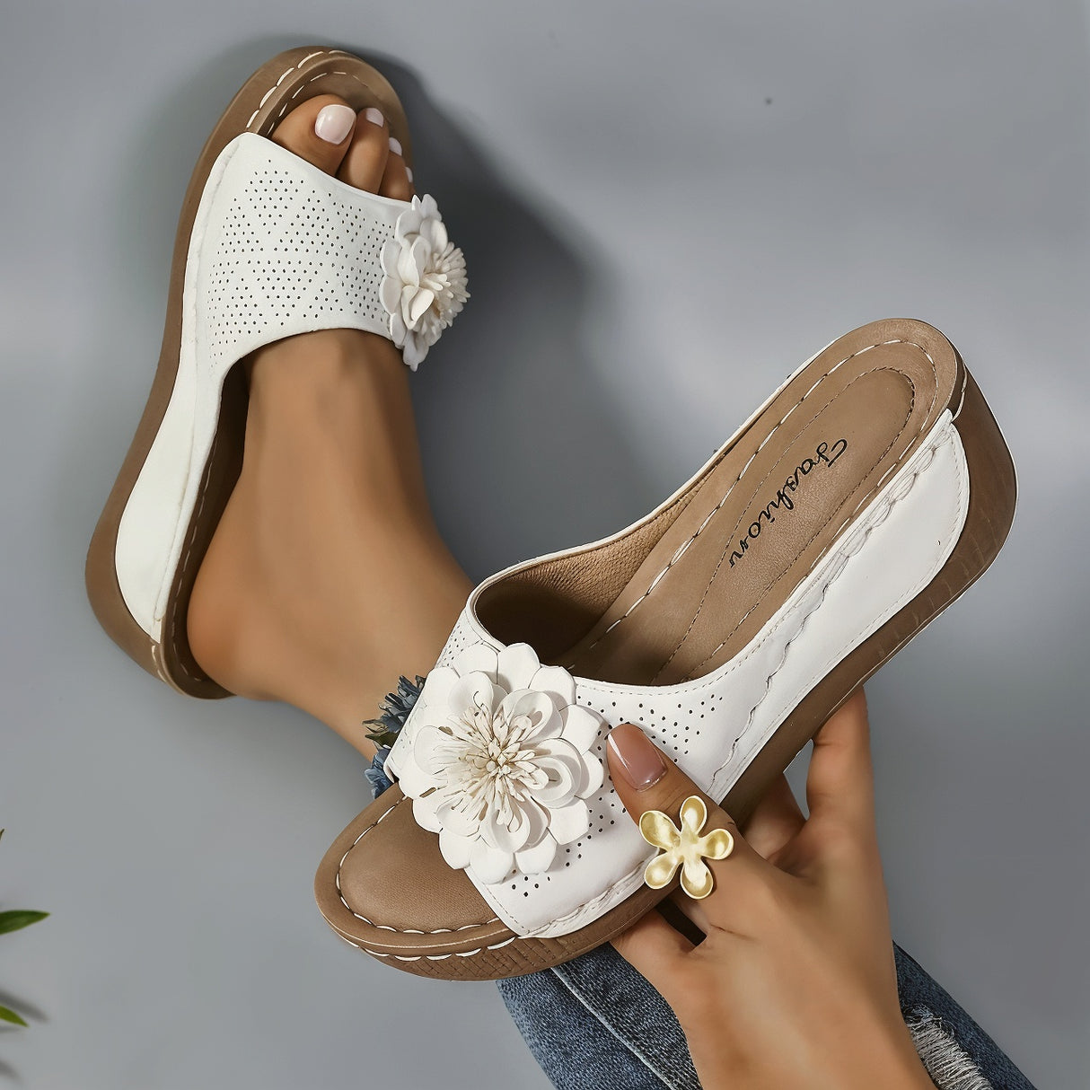 Olive – Ortopedyczne Sandały na Koturnie