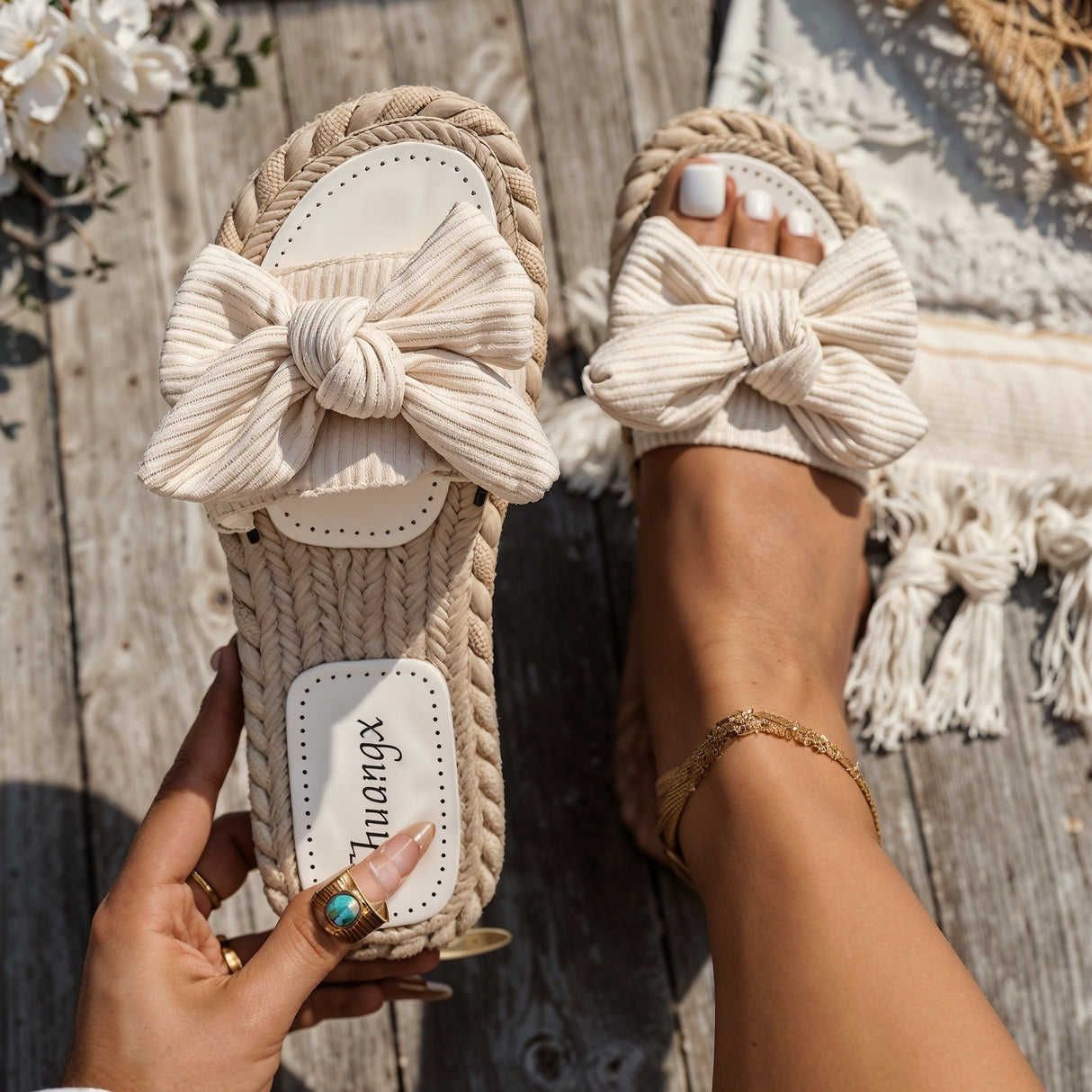 Diana – Ultra Wygodne Ortopedyczne Płaskie Sandały z Kokardą