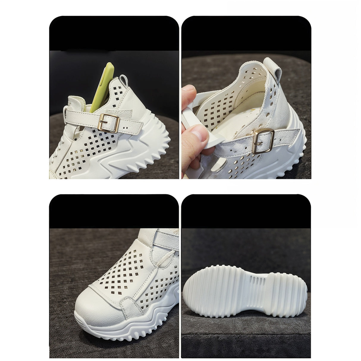 Elena – Niezwykle Wygodne Ortopedyczne Buty z Ażurową Cholewką i Grubą Podeszwą