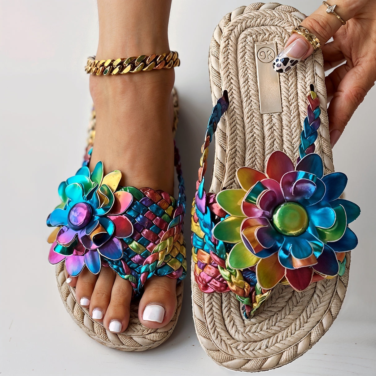 Ayla – Ultrawygodne Ortopedyczne Sandały Z Kwiatową Ozdobą