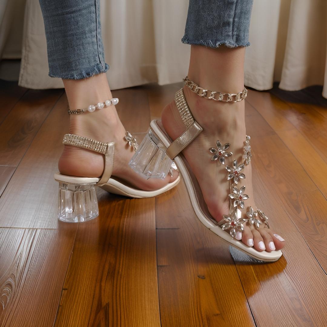 Eloria – Eleganckie Ortopedyczne Sandały z Kryształkami
