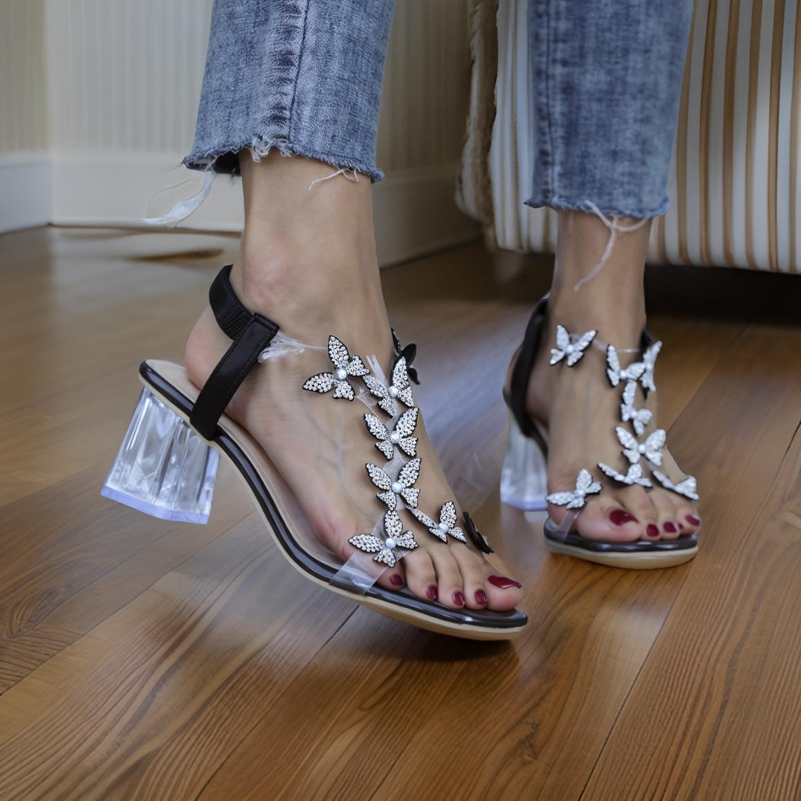 Eloria – Eleganckie Ortopedyczne Sandały z Kryształkami