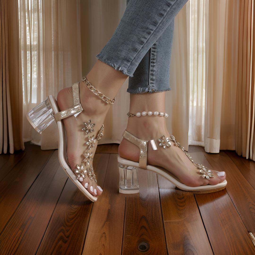 Eloria – Eleganckie Ortopedyczne Sandały z Kryształkami
