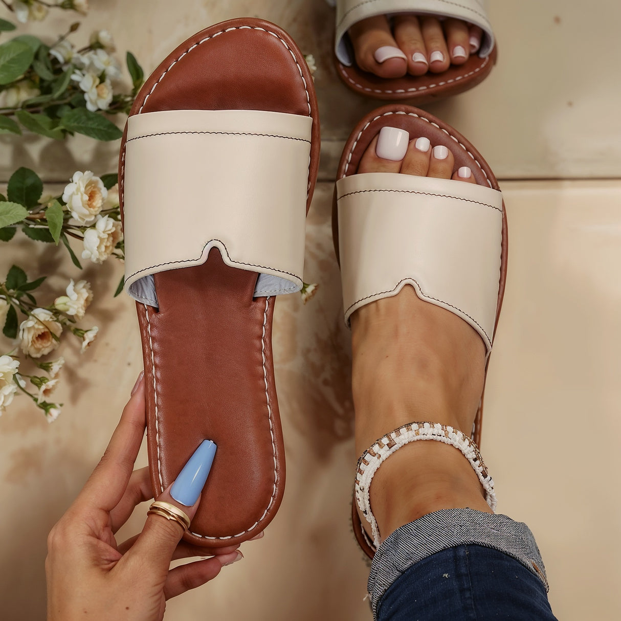 Ana – Ultra Wygodne Ortopedyczne Klapki Płaskie na Co Dzień i do Domu