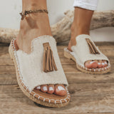 Barbara – Niezwykle Wygodne Ortopedyczne Wsuwane Sandały z Ozdobnym Chwościkiem