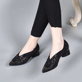 Agatha – Ortopedyczne Błyszczące Czółenka z Siateczką i Kryształkami