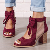 Tiffany – Niezwykle Wygodne Ortopedyczne Sandały Z Kokardą I Grubym Obcasem